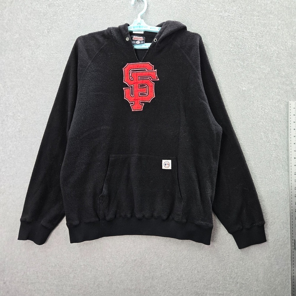 San Francisco Giants Men Sweatshirt Large Black Hoodie Logo Stitches READ